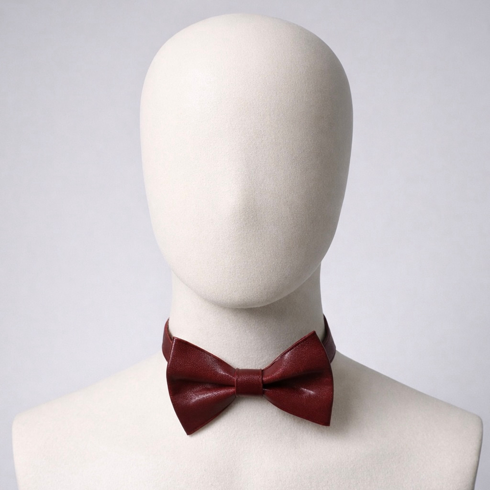 Vintage Real Leather Bow Tie – La Toison d’Argent Montréal – Adjustable